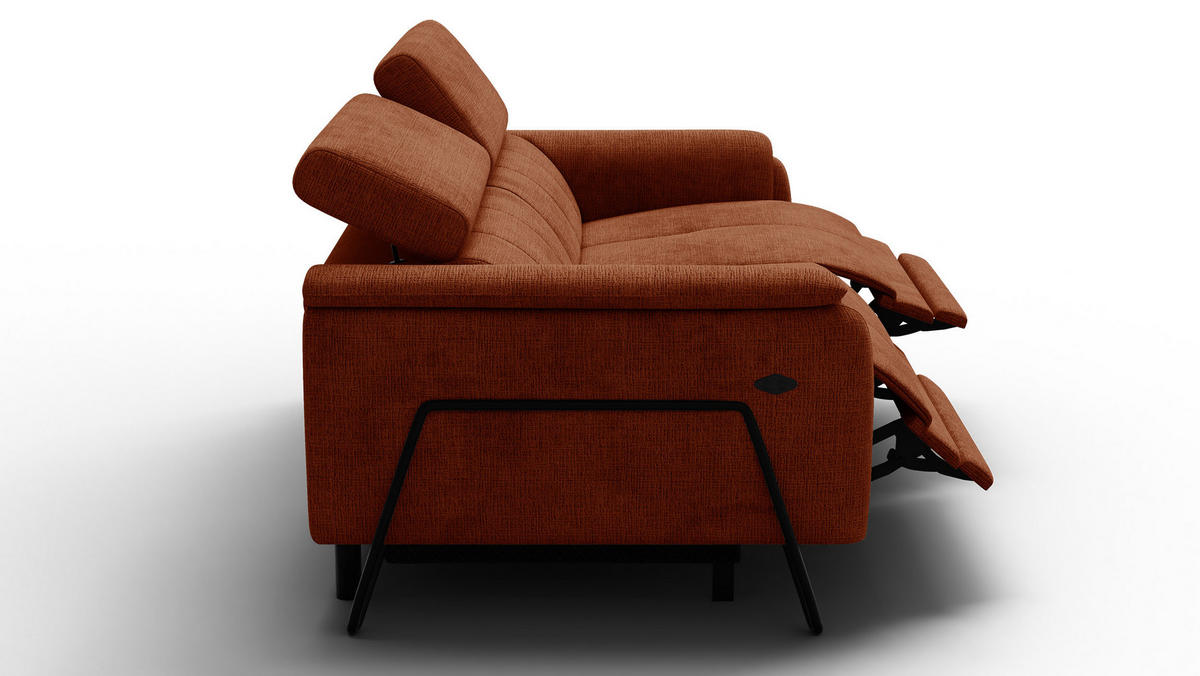 RELAXSOFA RODEN 3-Sitzer, rostrot - Orange, Holz/Textil (194/82/103cm) - Courtois Laville