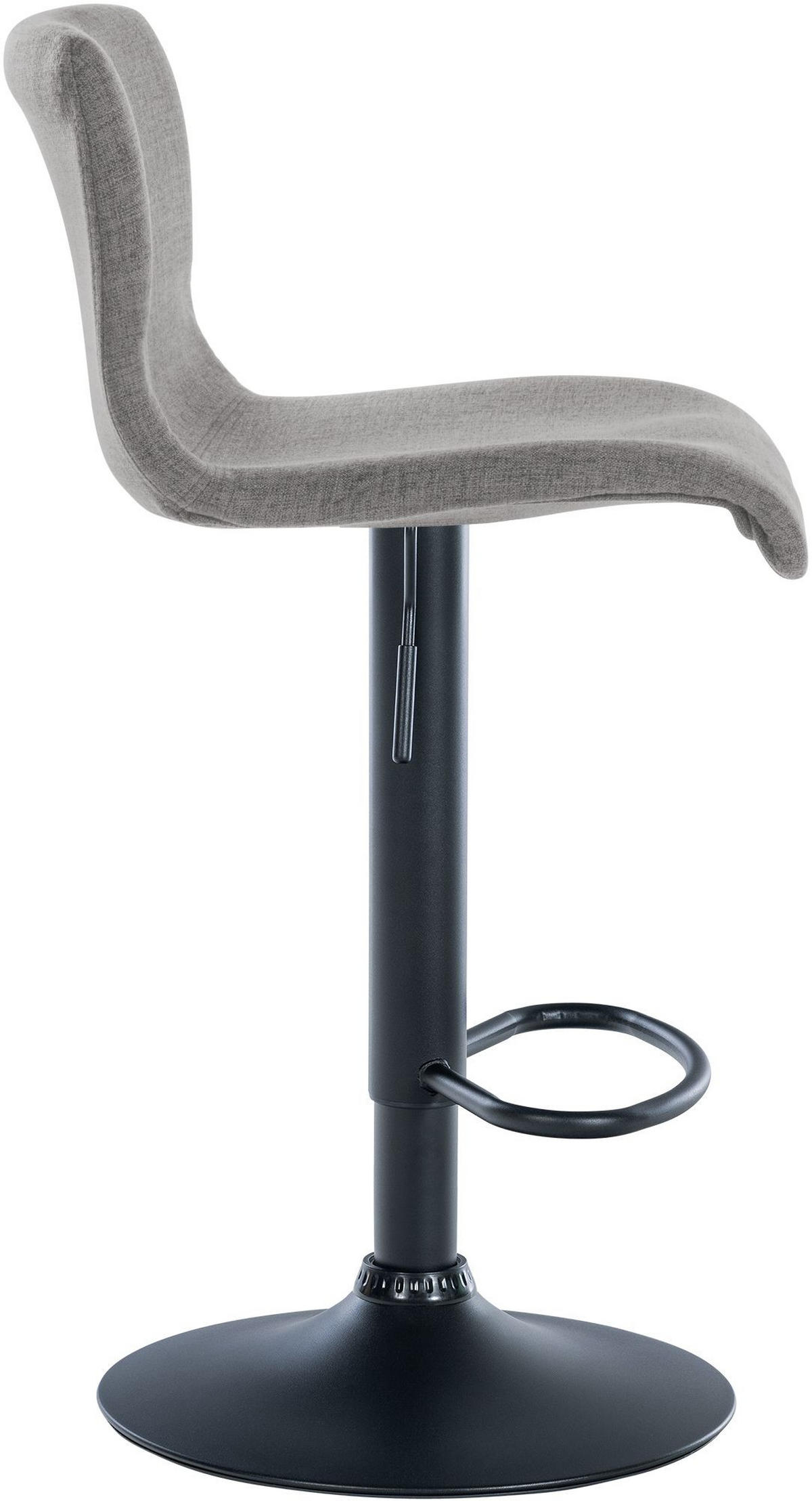 BARHOCKER Stoff hellgrau - Hellgrau/Schwarz, Textil/Metall (39/84/36cm) - CLP