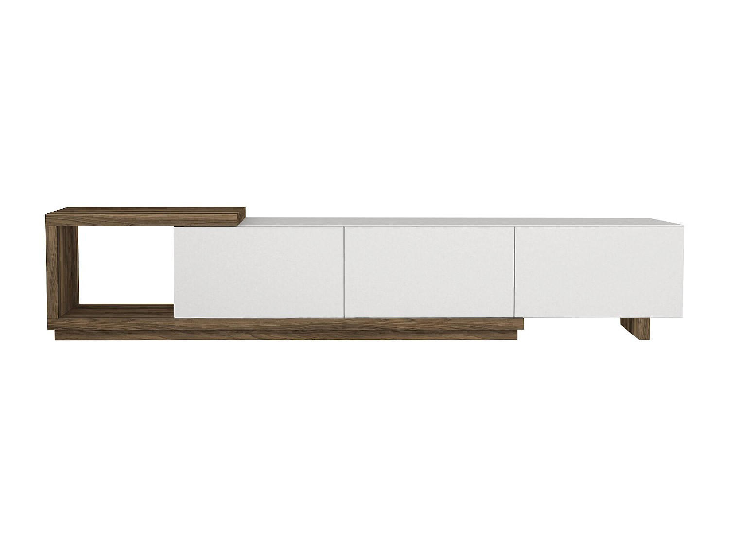TV-BOARD - 200 cm x 40 cm - Holz, Platte - Naturfarben Hell, Weiß - DUKIAN - Naturfarben/Weiß, Holz (200/40/40cm) - Vente-Unique