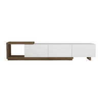 TV-BOARD - 200 cm x 40 cm - Holz, Platte - Naturfarben Hell, Weiß - DUKIAN - Naturfarben/Weiß, Holz (200/40/40cm) - Vente-Unique
