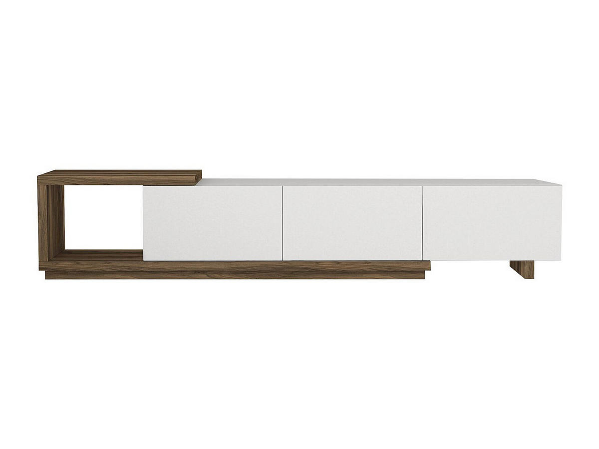 TV-BOARD - 200cm x 40cm - Holzspan - naturfarben hell, weiß - DUKIAN - Naturfarben, Holz (200/40/40cm) - Vente-Unique