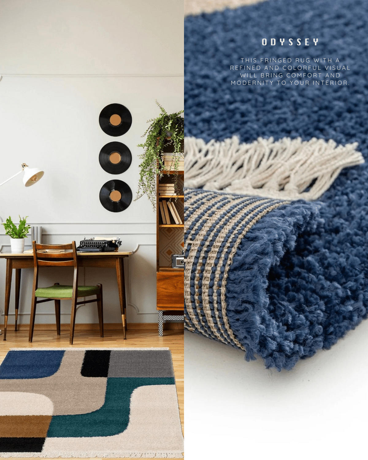 TEPPICH Design kurzer Flor blau - Blau, Textil (120/170cm) - AFK Living