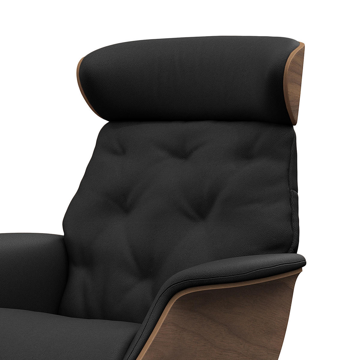 RELAXSESSEL - Echtleder - Schwarz, Leder/Metall (83/110/83cm) - home24