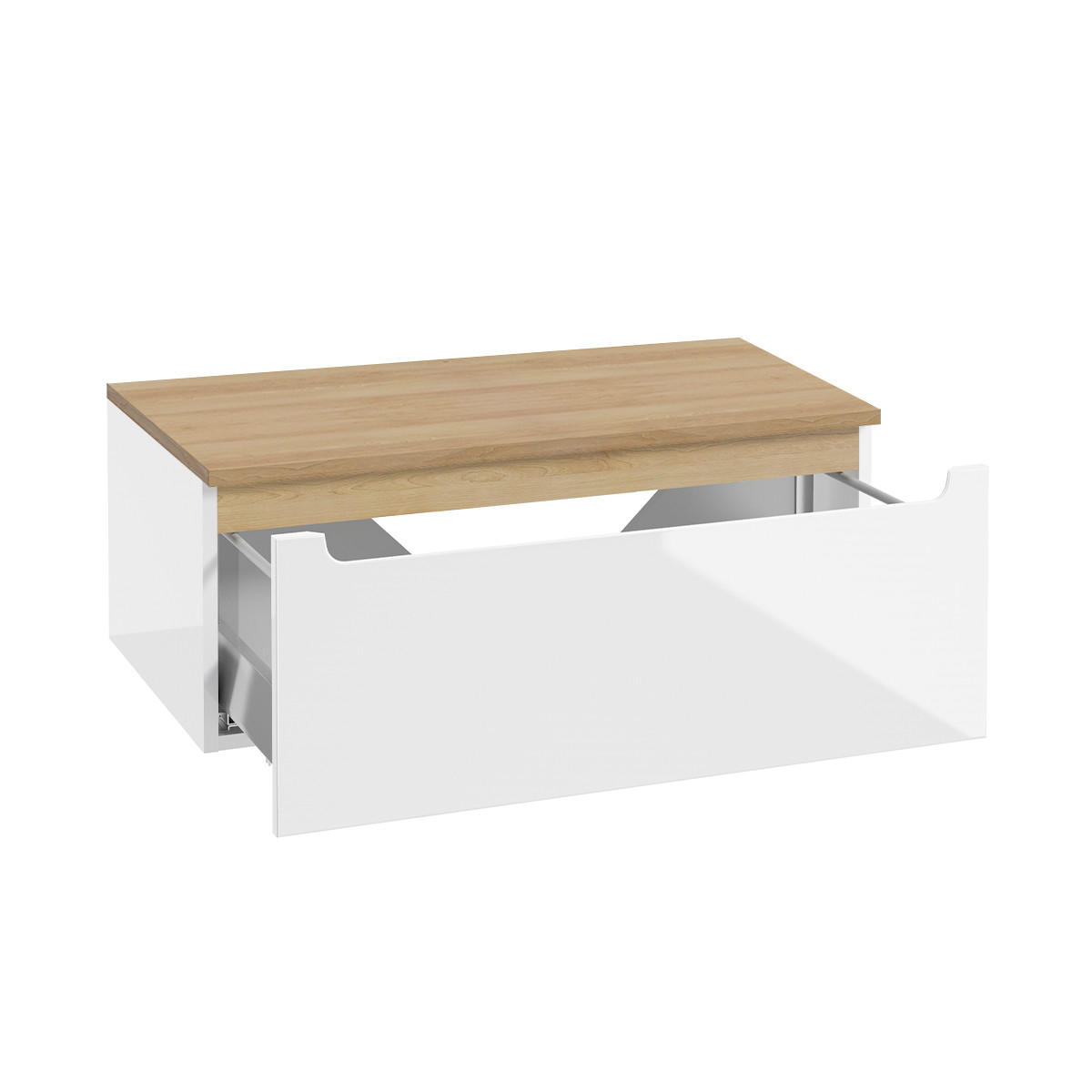 WASCHTISCHUNTERSCHRANK 80cm Livia Weiß - Weiß, Holzwerkstoff (80/32.5/46cm) - Petits-meubles