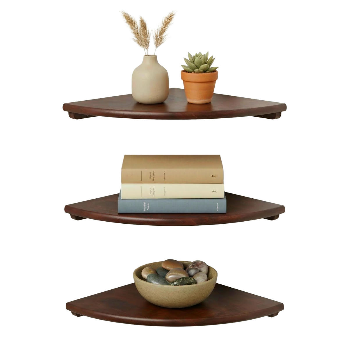 ROHOVÁ pol. - hnedá, drevo (18/3/18cm) - Relaxdays