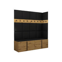 GARDEROBEN-SET Orion II - Schwarz/Eiche Artisan, Holzwerkstoff/Kunststoff (168/186/46cm) - MIRJAN24