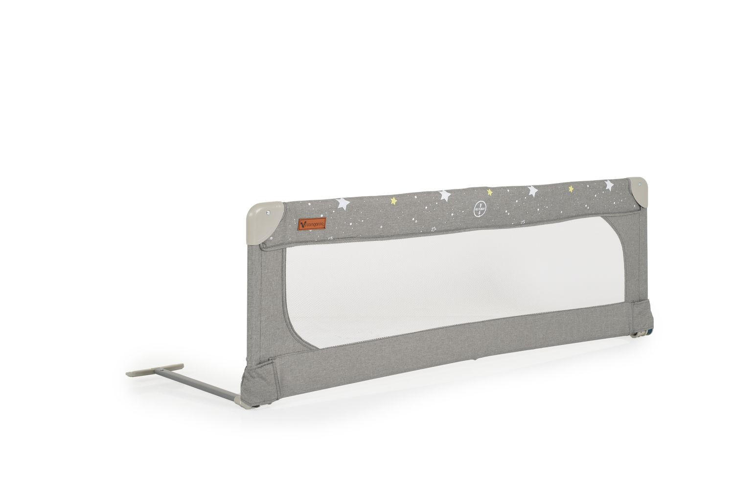 BETTSCHUTZGITTER 130 cm grau Leinenbezug, klappbare Front, Lattenrost geeignet, Herausfallschutz - Grau, Metall (43/130cm) - Cangaroo
