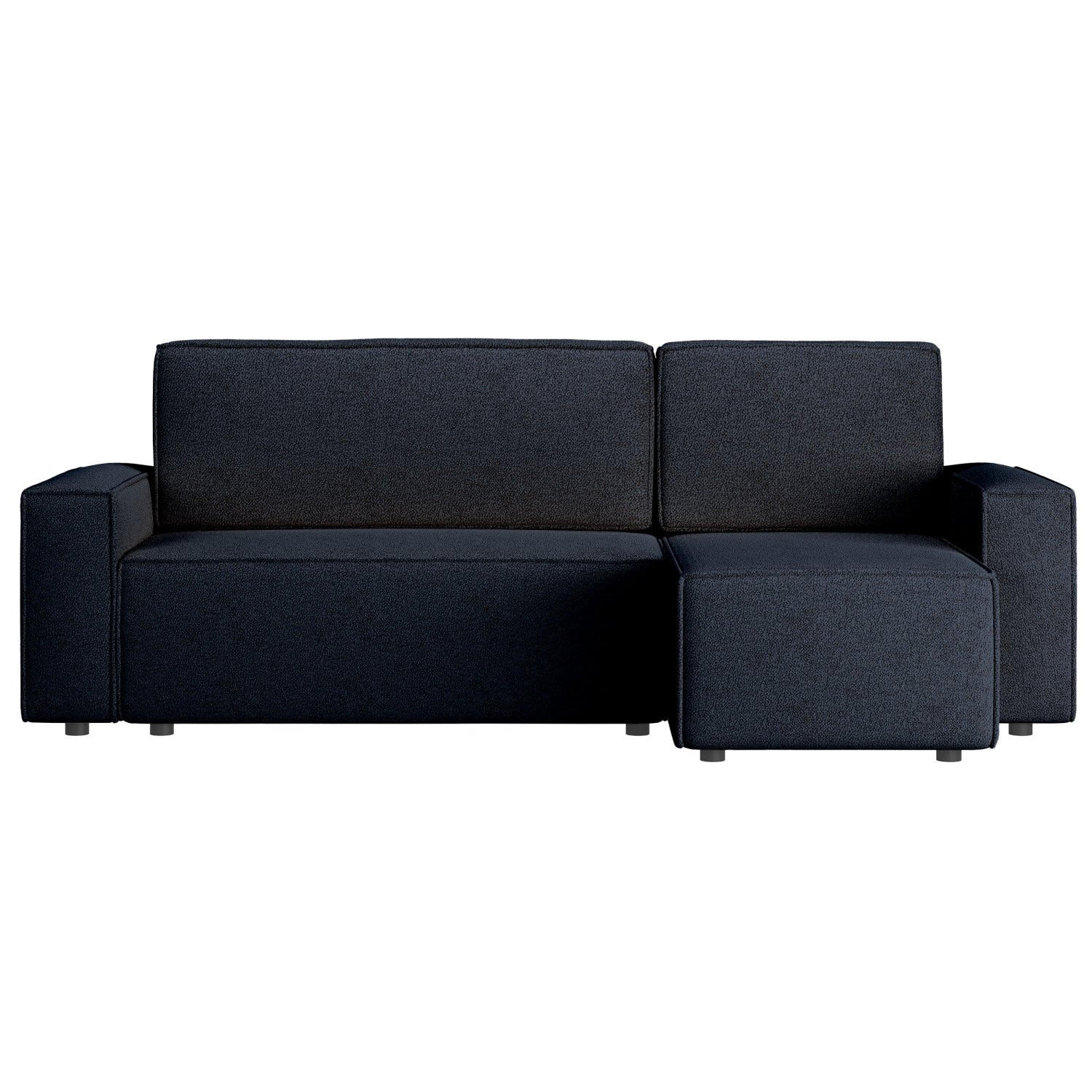 ECKSOFA Copertino Dunkelblau beidseitig montierbar - Schwarz/Dunkelblau, Kunststoff/Textil (244/145cm) - Selsey