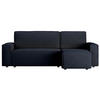 ECKSOFA Copertino Dunkelblau beidseitig montierbar - Schwarz/Dunkelblau, Kunststoff/Textil (244/145cm) - Selsey