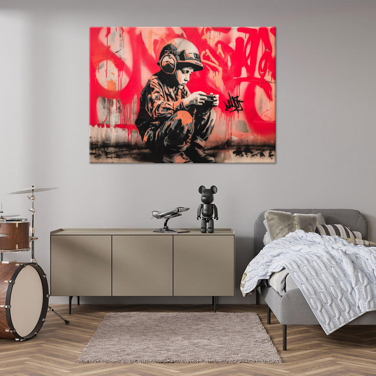 LEINWANDBILD Menschen & Charaktere 100x70cm - Rot, Textil (100/70cm) - Feeby