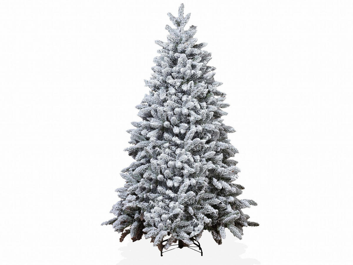 LAALU WEIHNACHTSBAUM künstlich mit Schnee DELUXE Viola 240 cm, Tannenbaum Christbaum Kunstbaum Dekobaum mit Metallständer - Weiß, Kunststoff (240cm) - LAALU