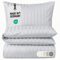 BETTWÄSCHE Damast 135x200 Silber Grau gestreift - Silberfarben, Naturmaterialien/Textil (135/200cm) - Carpe Sonno