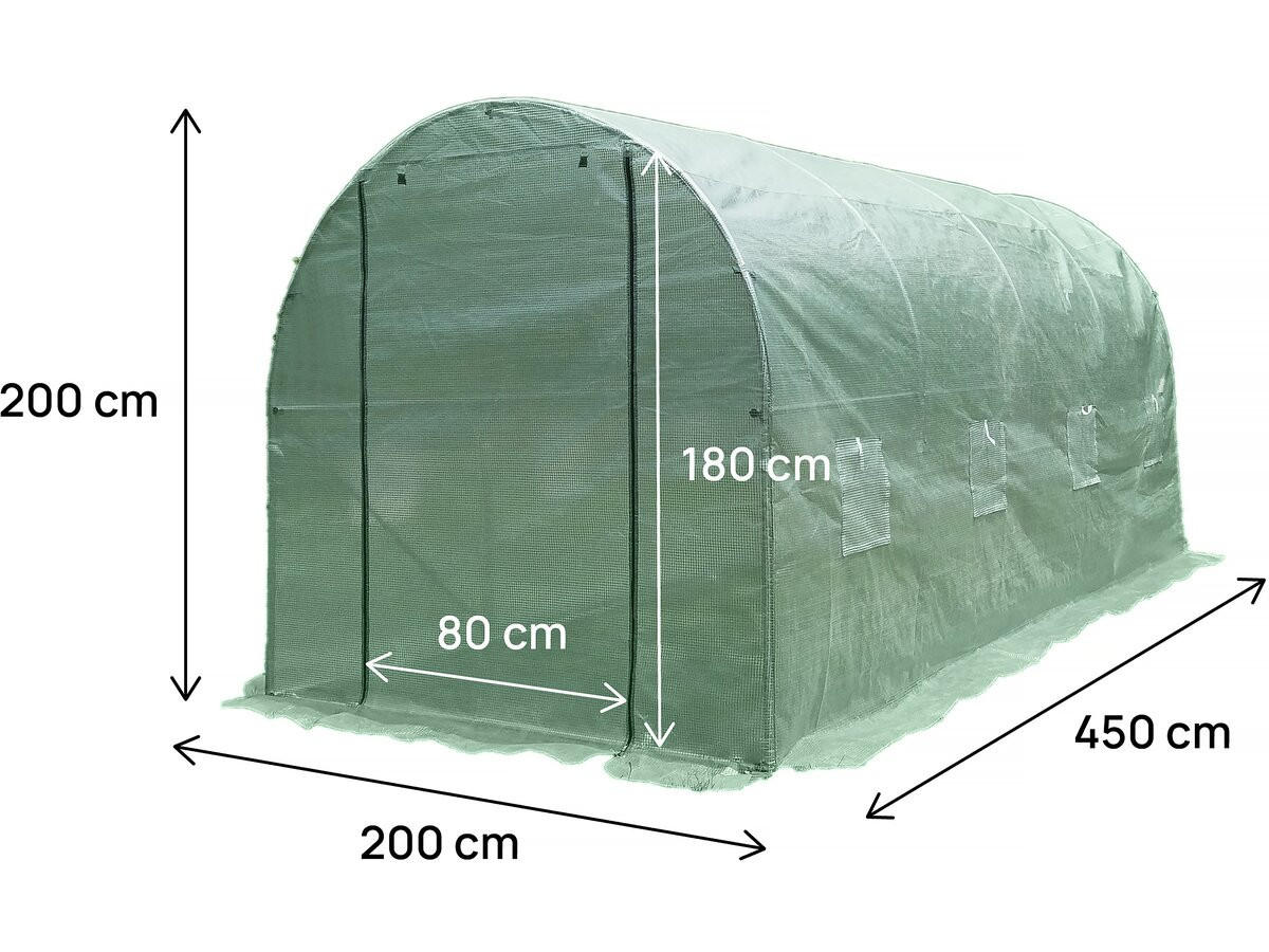 GEWÄCHSHAUSFOLIE lys Grün - Grün, Kunststoff (200/180/450cm) - Habitat Garten