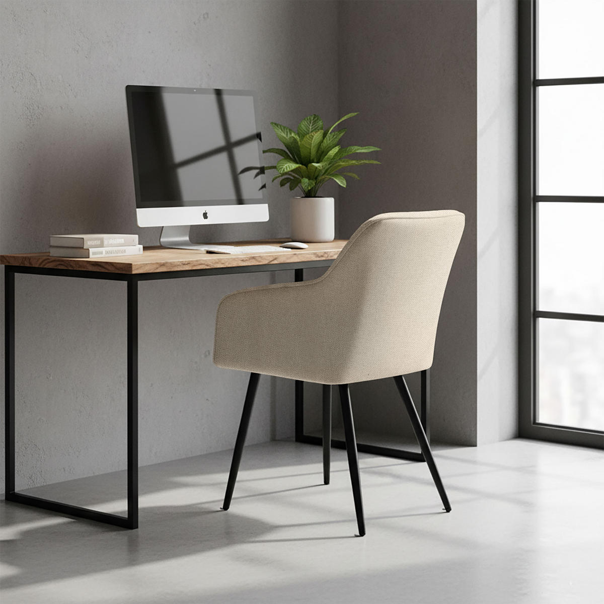 POLSTERSTUHL 4er Set, Metallbeine Beige, Gold, x 54/82/58 - Beige, Textil (54/82/58cm) - RAUMHIRSCH FURNITURE