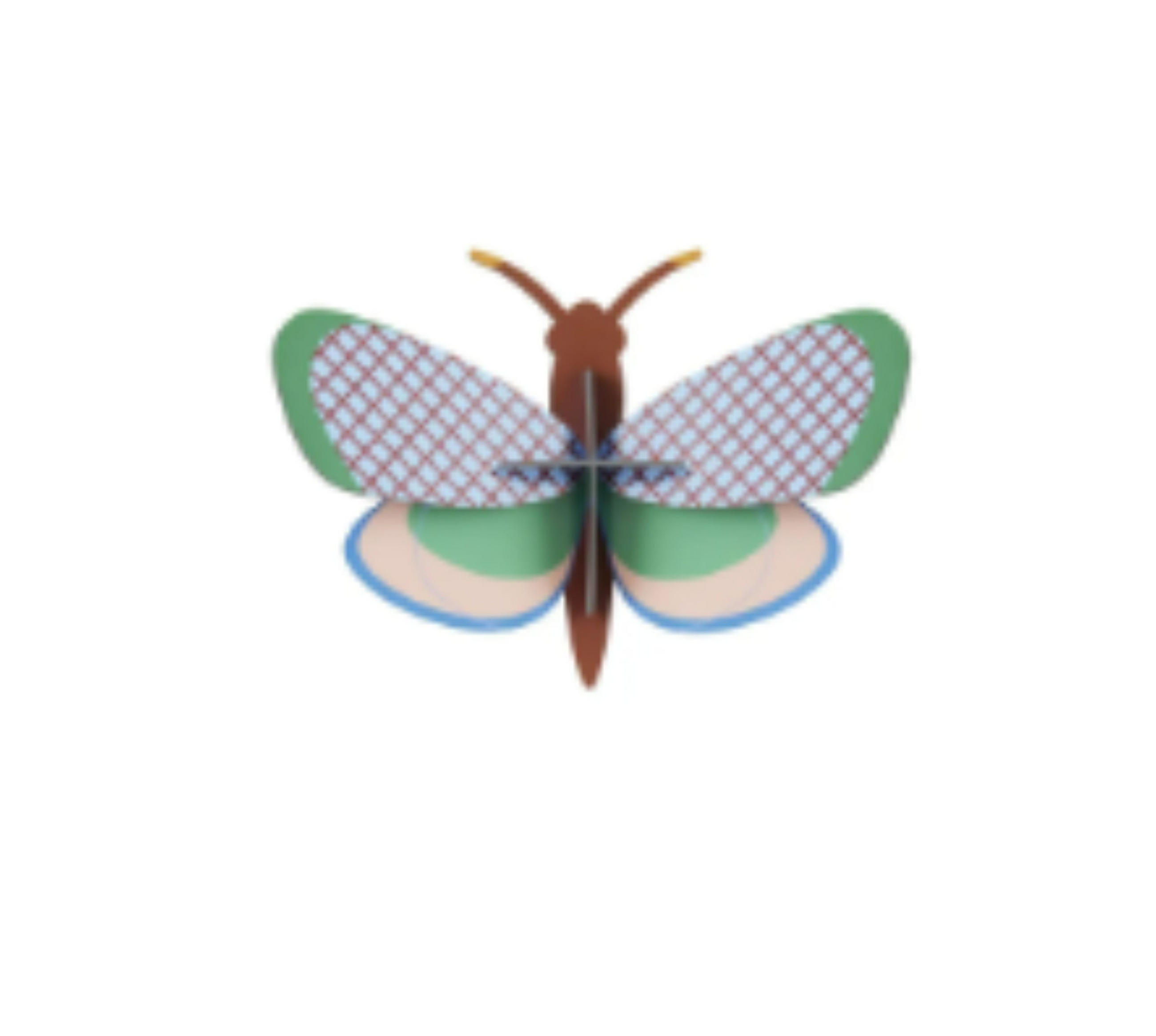 WANDOBJEKT Studio ROOF, Bastel-Set, 3D, Gitterschmetterling - Naturfarben, Wellpappe (8.8/11.5/4.5cm) - ich-zapfe