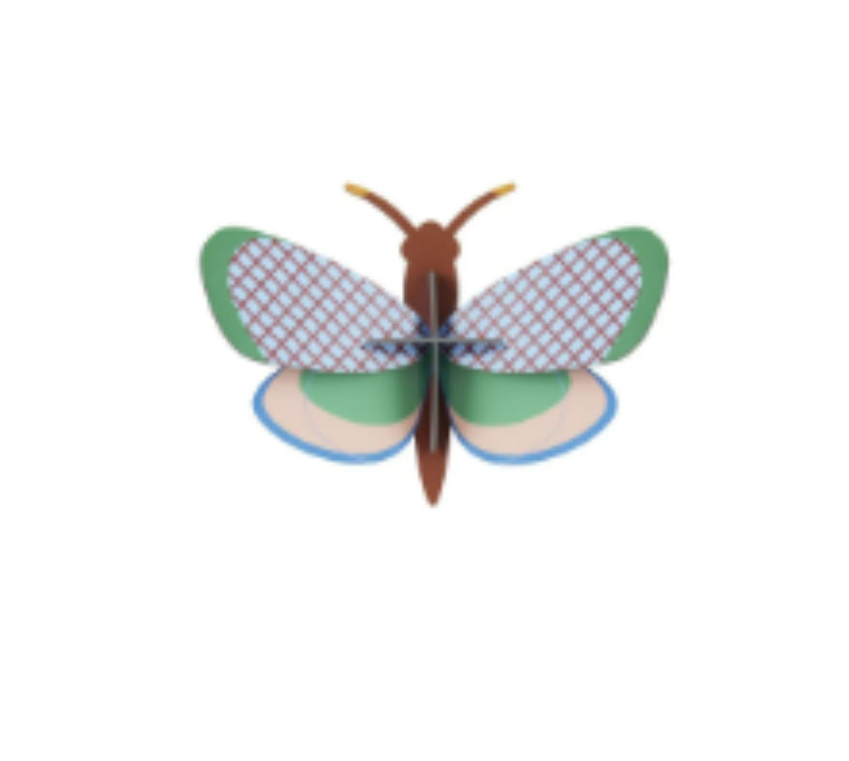 WANDOBJEKT Studio ROOF, Bastel-Set, 3D, Gitterschmetterling - Naturfarben, Wellpappe (8.8/11.5/4.5cm) - ich-zapfe