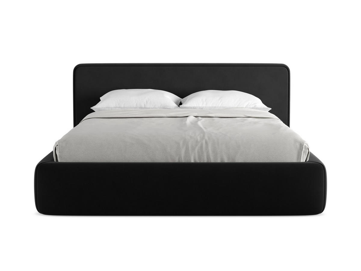 POLSTERBETT mit Bettkasten und Lattenrost 200x225 Schwarz - Schwarz, Kunststoff/Textil (160/200cm) - Makamii