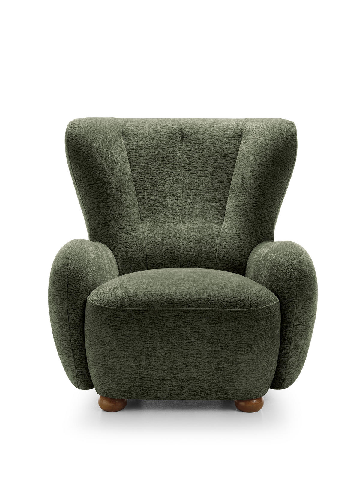 SESSEL MIST, Polstersessel Klassisch Loungesessel, Chenille-Stoff Grün - Grün, Holz/Holzwerkstoff (88/91/100cm) - MASSENO