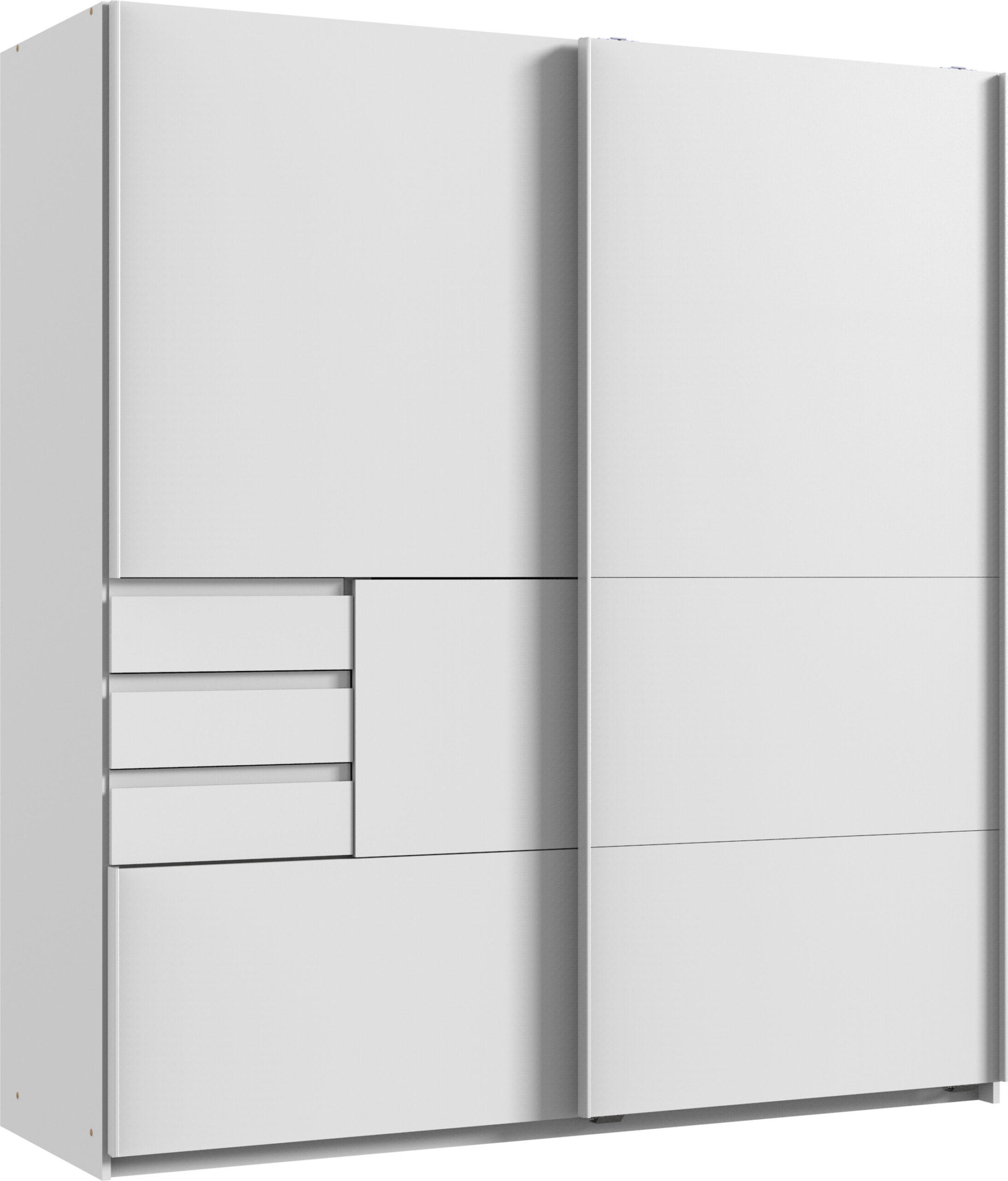SCHWEBETÜRENSCHRANK Bamberg in Weiß 180 x 198 x 65 cm BxHxT – Kleiderschrank ohne Spiegel - Weiß, Holzwerkstoff (80/200/120cm)