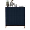 KOMMODE Elpis 4D Marineblau Matt Glamour 112 cm - Blau/Kupferfarben, Holzwerkstoff/Metall (112/126/36.5cm) - Meble Lindner