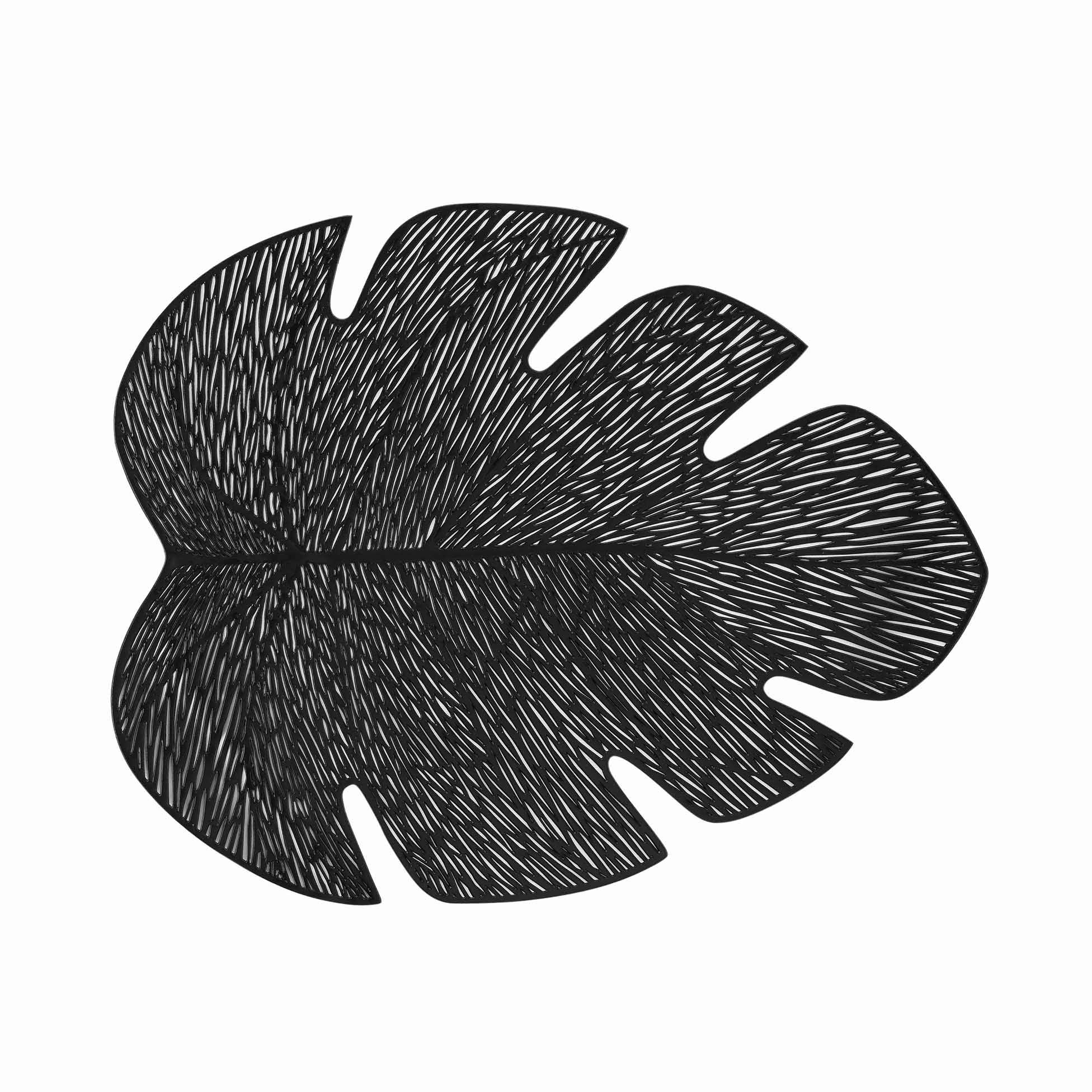 TISCHSET Blattform 36/46 cm - Schwarz, Kunststoff (46cm) - Douceur d´intérieur