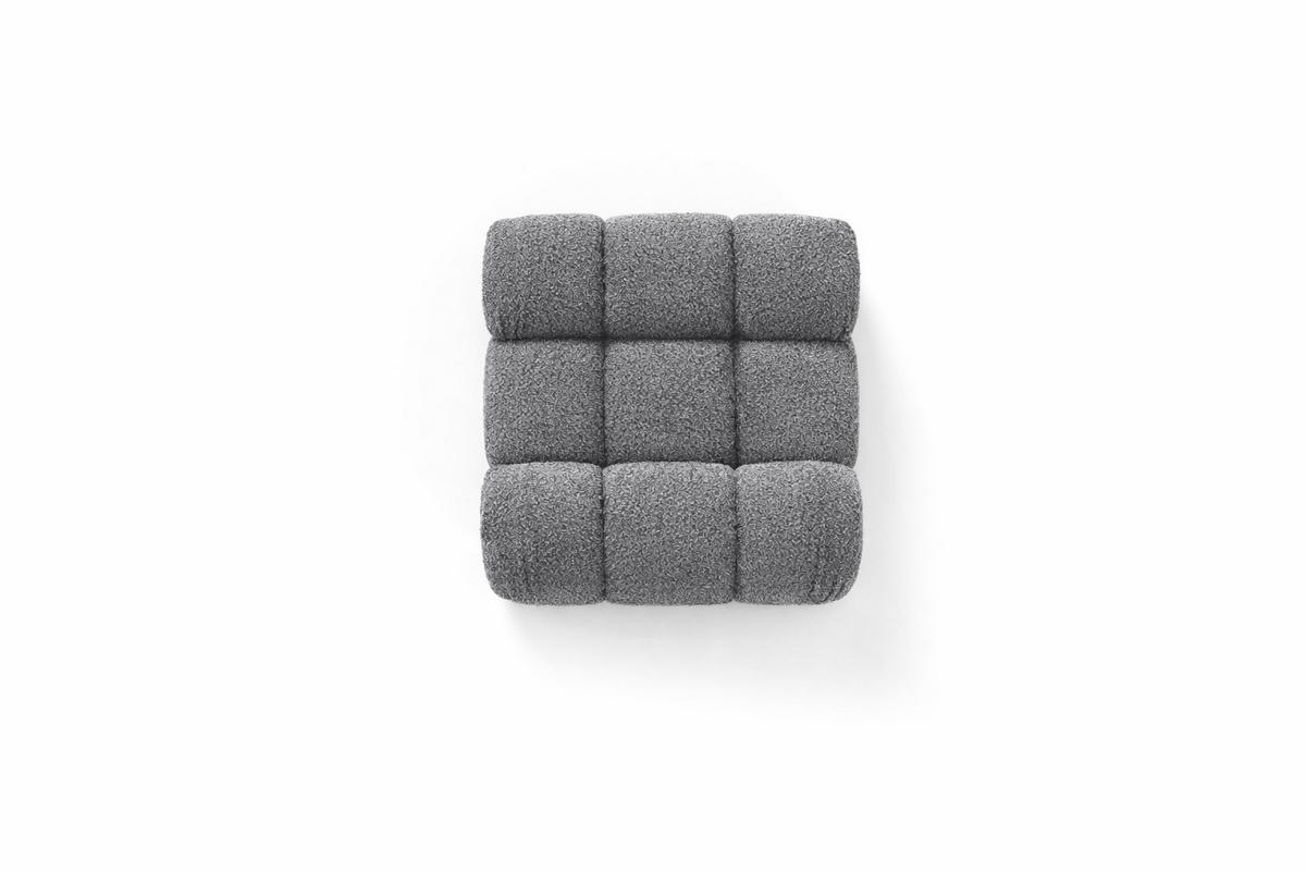 MODUL Mittig, Für Modulares System, Stoff Abriamo, Dunkelgrau, Selia - Dunkelgrau, Holz (95/70/95cm) - Kaiser Möbel