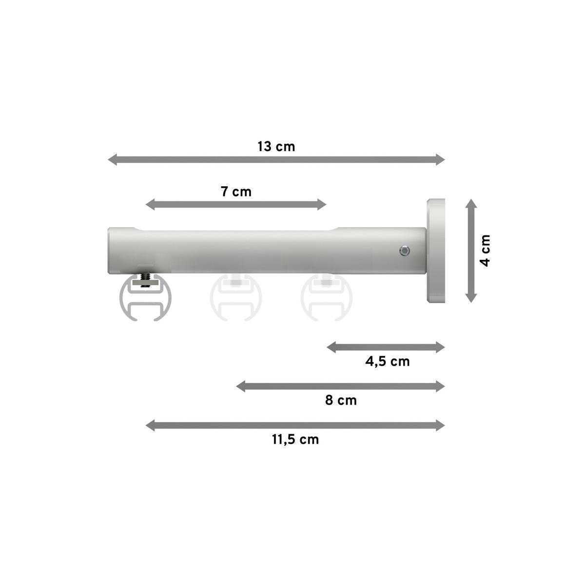 INNENLAUF-GARDINENSTANGEN-SET Siteno Savio 160 cm, 1-läufig, 20 mm Ø Weiß - Weiß, Metall (160cm) - INTERDECO