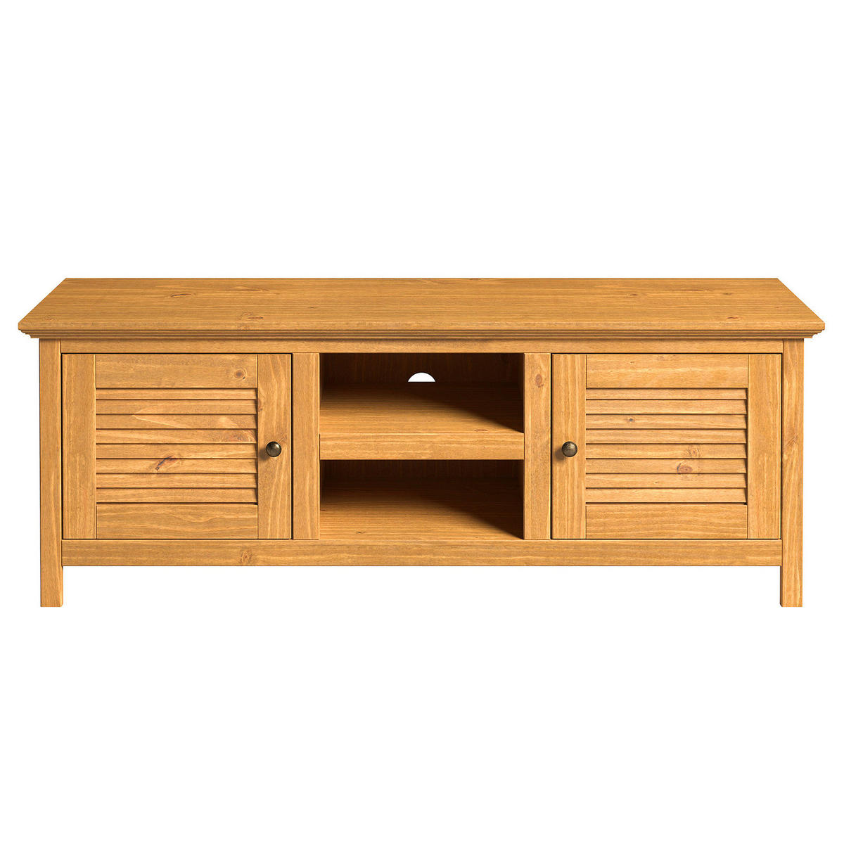 MASSIVES TV-LOWBOARD - Kiefer massiv - 150 cm - Braun/Kieferfarben, Holz/Metall (150/55/42cm) - home24