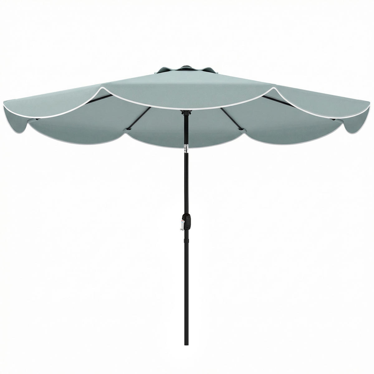 SONNENSCHIRM rund 265 cm DE-11595 Neigbar mit Volant Blau - Blau, Metall (265/265cm) - ComfortXL