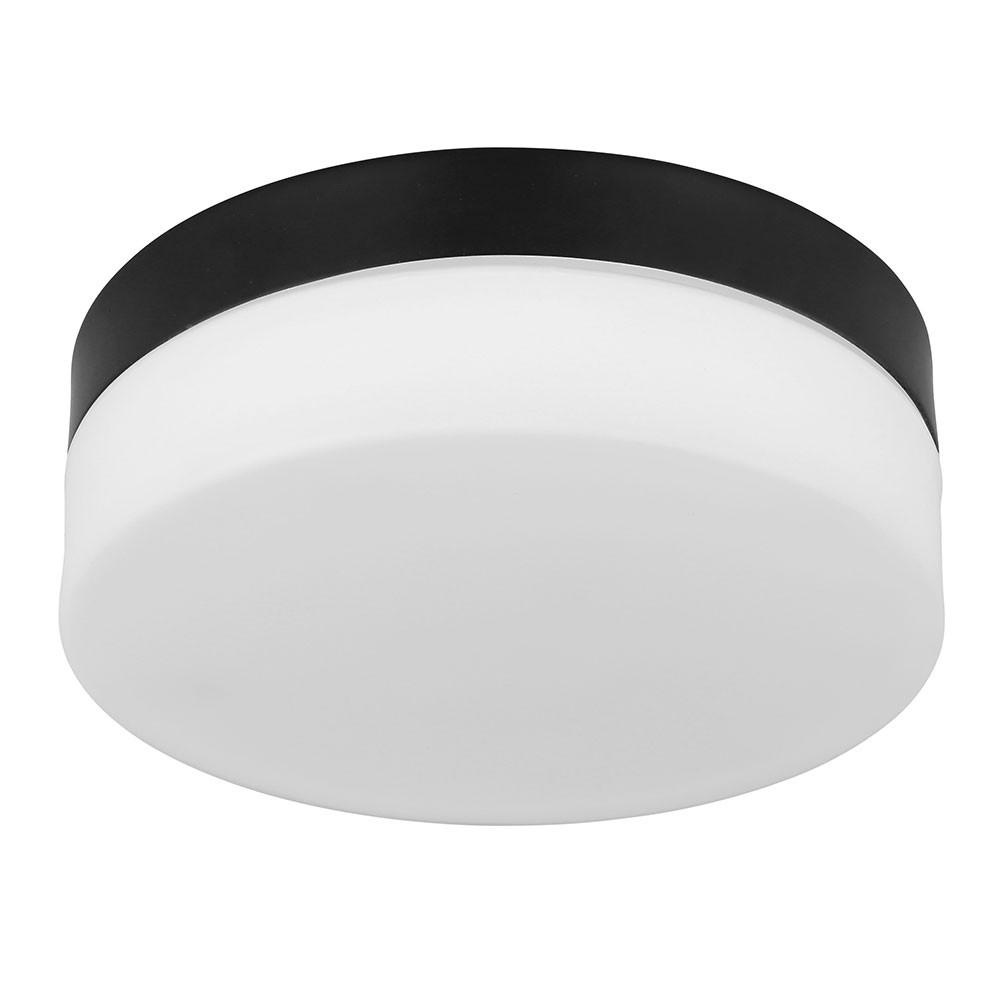 LED AUSSENDECKENLEUCHTE Alu Schwarz Opal - Schwarz, Glas (18.4/18.4/6.5cm) - Globo Lighting