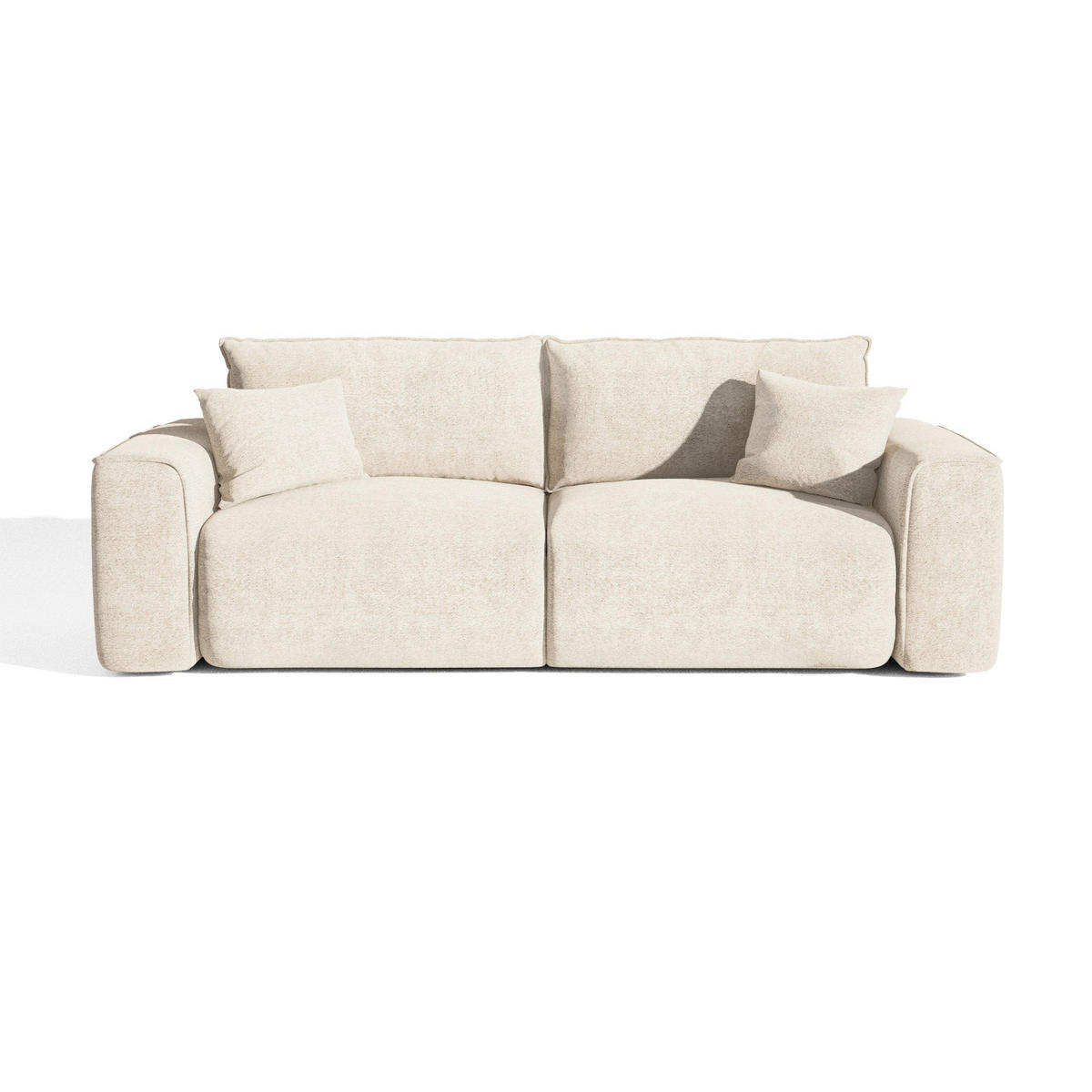 SCHLAFSOFA Express COMO Bouclé-Stoff Creme 236cm - Creme, Textil (236/78/100cm) - Premium Interiors