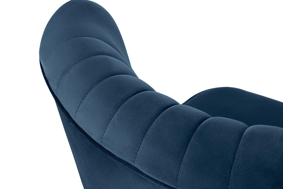 COCKTAILSESSEL DUCO auf hohen Beinen, Marineblau/Buche - Buchefarben/Dunkelblau, Holz/Textil (63/89/65cm) - KONSIMO®
