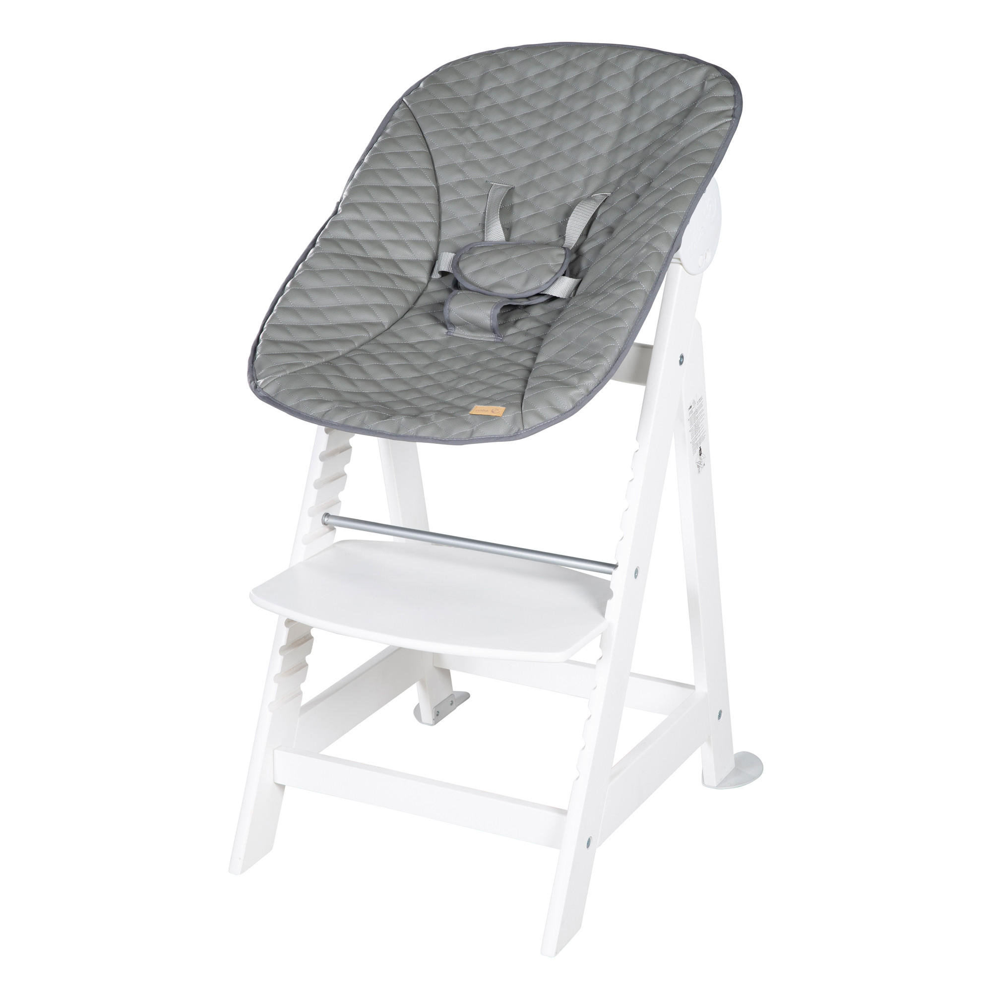 BABYHOCHSTUHL Born Up Luxe mit Neugeborenenaufsatz Weiß - Weiß, Holzwerkstoff/Textil (46/94/66.5cm) - Roba