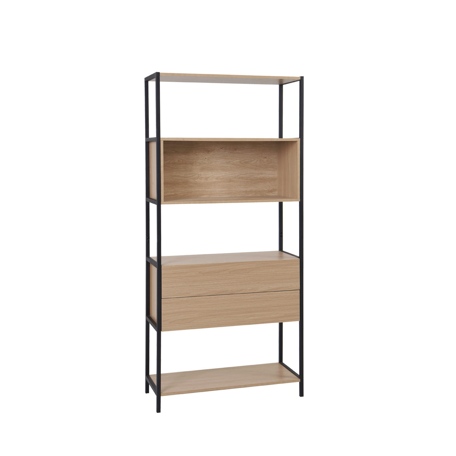 BÜCHERREGAL Orlan Zweifarbig 84 cm x 180 cm - Multicolor, Holzwerkstoff (84/180/34cm) - Klast Home