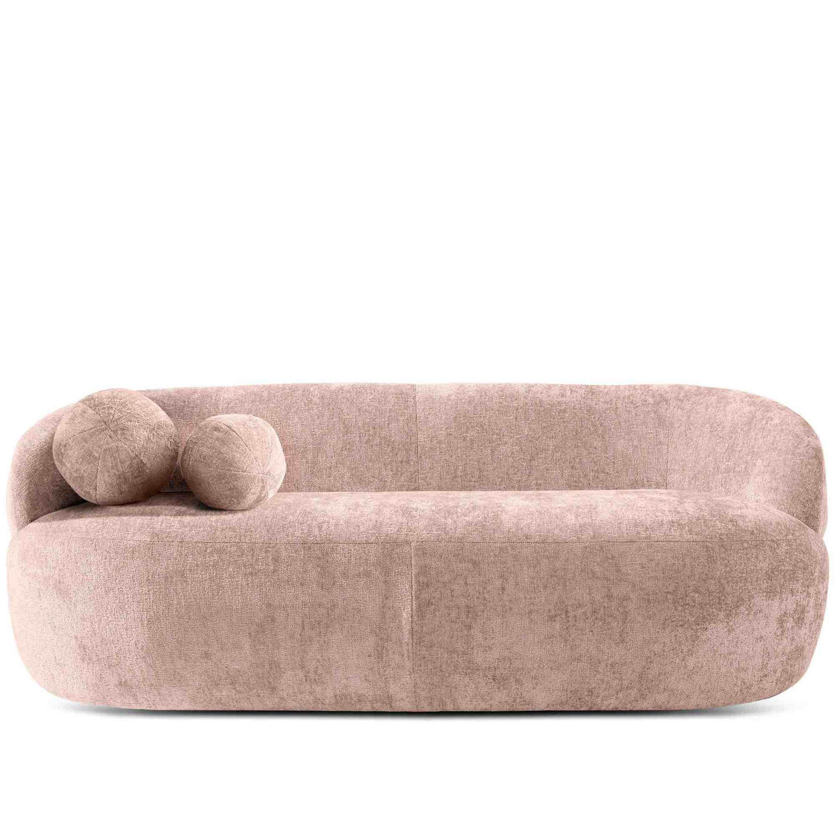 3-SITZER-SOFA NELUM, Chenille-Stoff, Pink - Pink/Schwarz, Holz/Holzwerkstoff (190/68/88cm) - KONSIMO®