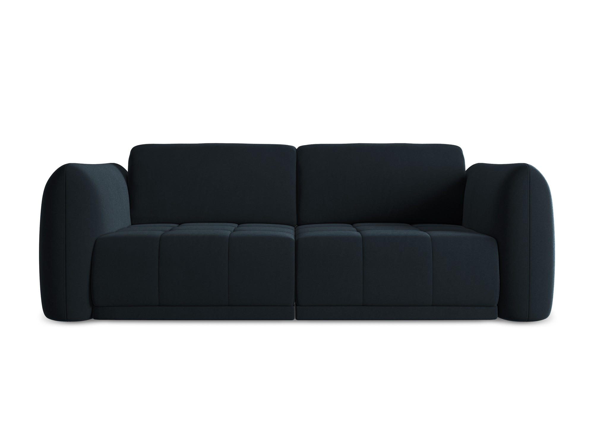 3-SITZER SOFA Samt Stoff Blau - Blau/Schwarz, Kunststoff/Textil (210/74/105cm) - Makamii
