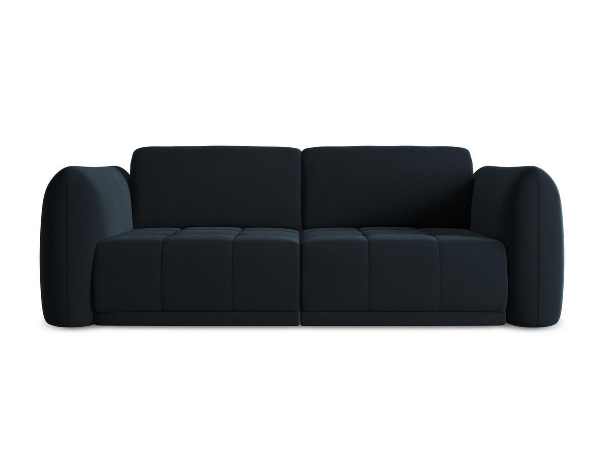 3-SITZER SOFA Samt Stoff Blau - Blau/Schwarz, Kunststoff/Textil (210/74/105cm) - Makamii