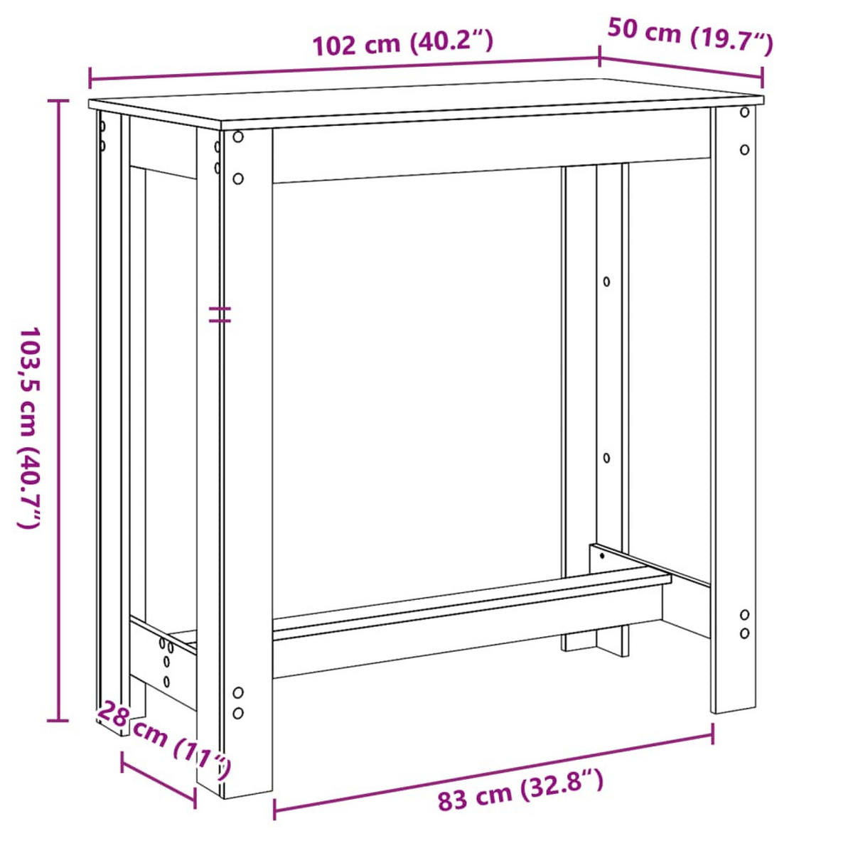 BARTISCH Artisan-Eiche 102/50/103,5 Cm Holzwerkstoff - Braun, Holzwerkstoff (102/50/103.5cm) - vidaXL