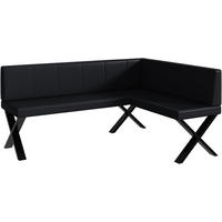ECKBANK PETER_X - Schwarz, Leder (128/168cm) - Meblini
