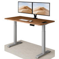 SCHREIBTISCH Elektrisch Höhenverstellbarer HomeOne 140x70cm Grau/Walnuss mit Memory-Funktion, Anti-Kollisions Technologie - Walnussfarben/Grau, Holzwerkstoff (70/140/72cm) - Desktronic