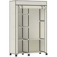 KLEIDERSCHRANK Stoffschrank Creme - Creme, Metall (43/162.5/103cm) - HOMCOM