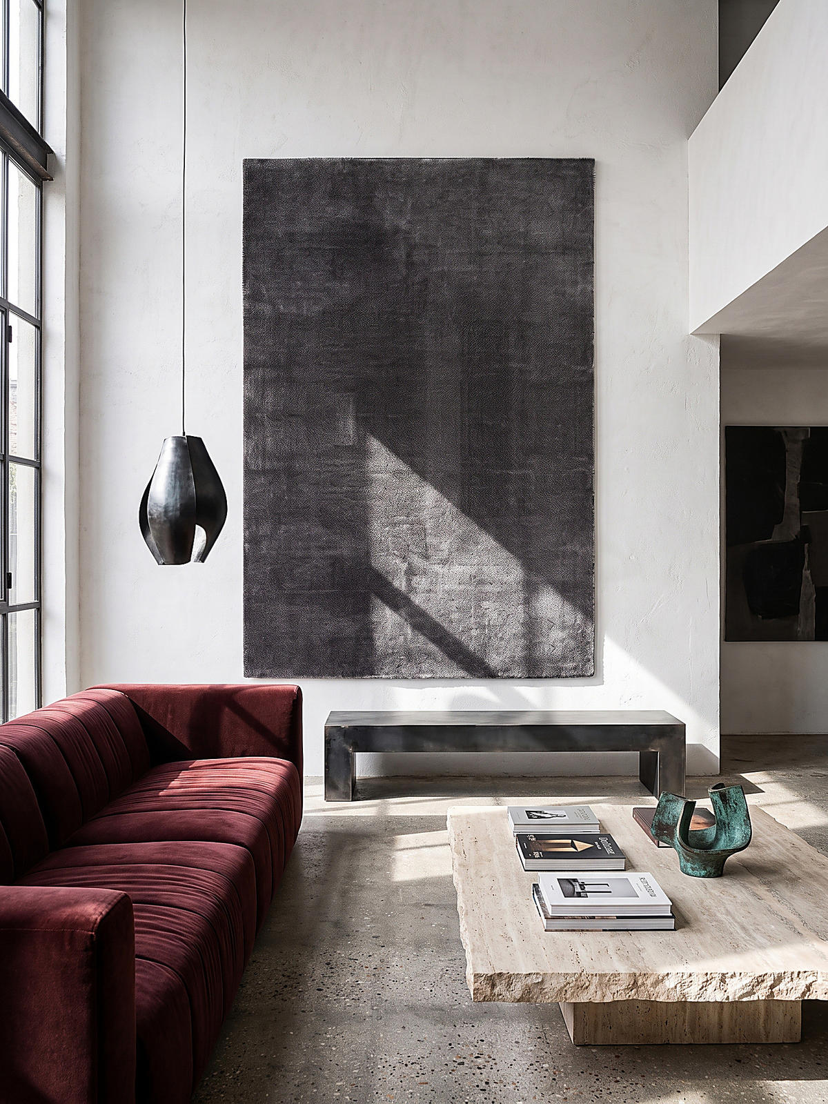TEPPICHLÄUFER Antirutsch Uni ALDAN Polyester Anthrazit 80 x 150 cm - Anthrazit, Textil (80/150cm) - KADIMA DESIGN