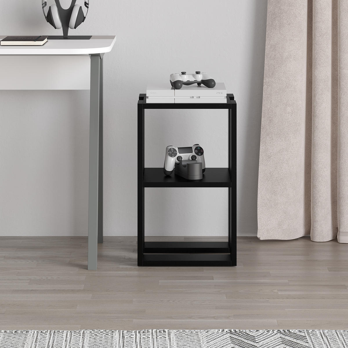 NACHTTISCH Lonie Schwarz 34/30/55 cm - Schwarz, Holzwerkstoff (34/55/30cm) - Decortie