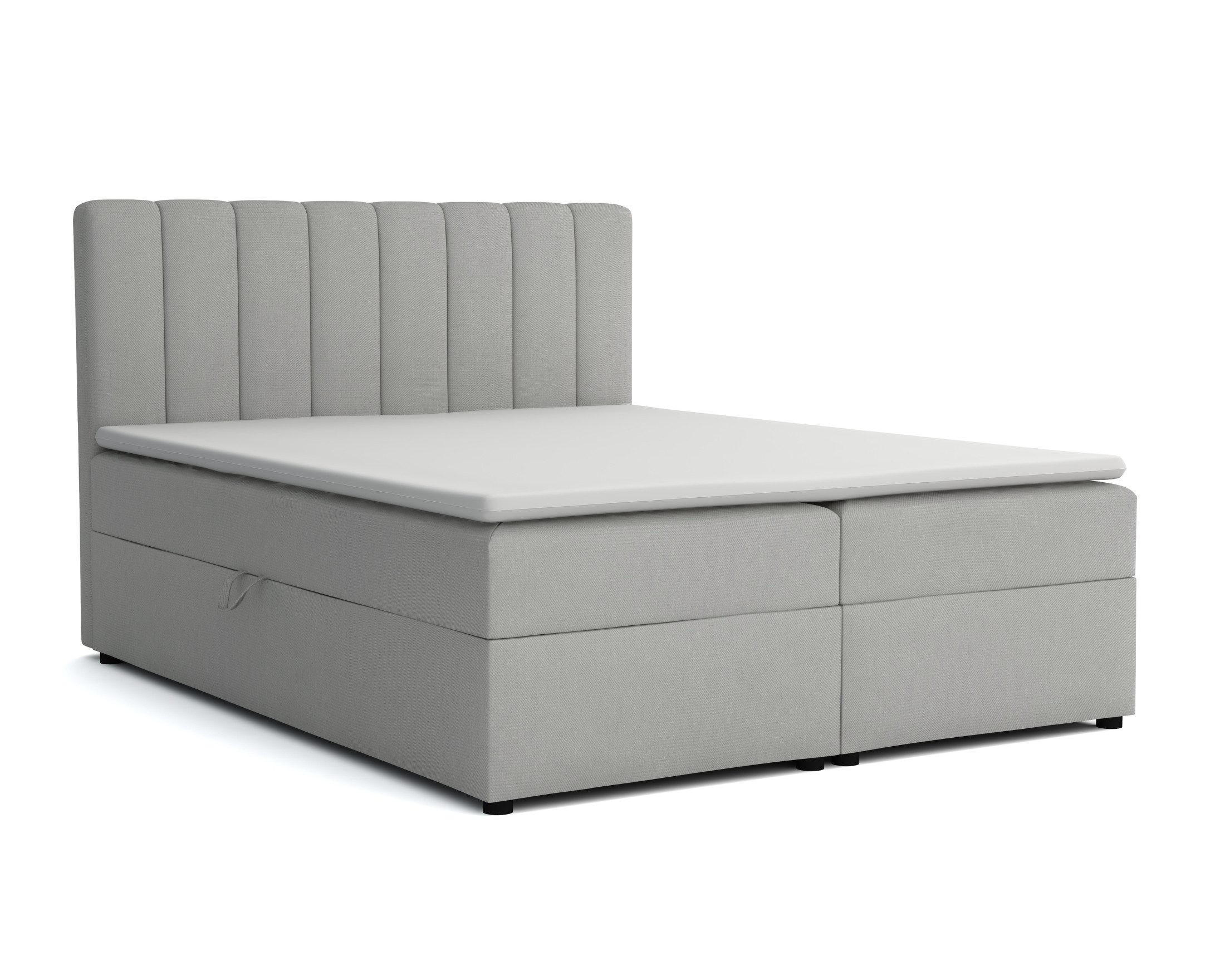 Deine Möbel 24 Boxbett Hellgrau 200x200 cm
