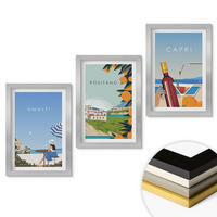 WANDBILDER 3er Set - 20x30 cm Silberner Rahmen - Amalfi, Positano und Capri - Silberfarben, Kunststoff (20/30cm) - ArtPrintCave