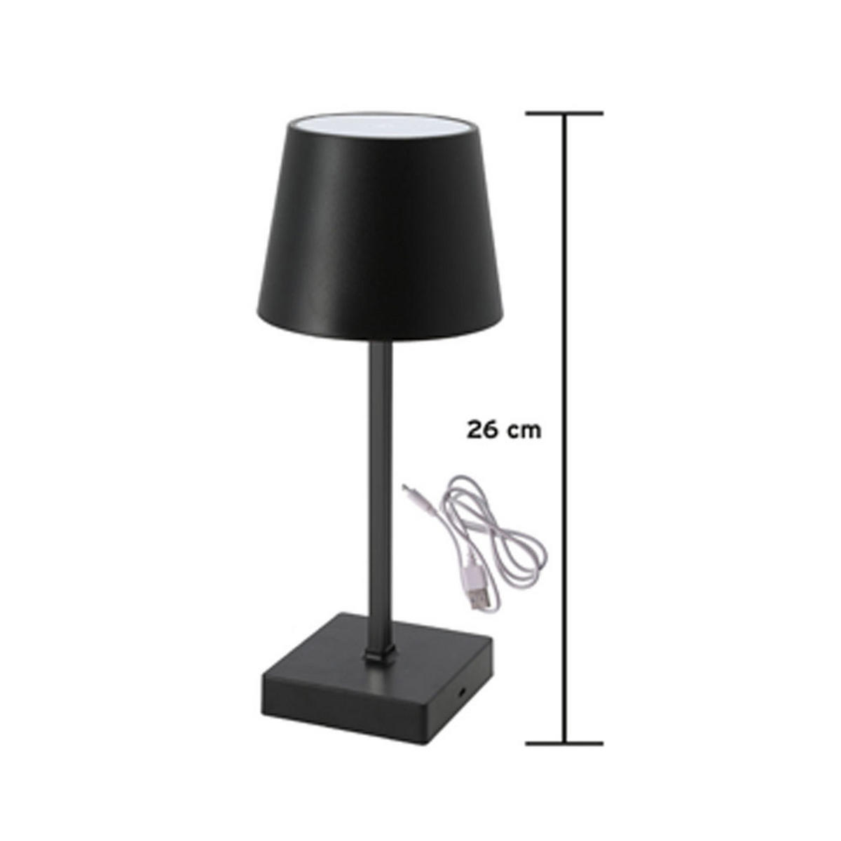 LED TISCHLEUCHTE Schwarz Touchfunktion - Schwarz, Metall (10.5/10.5/26cm) - Cepewa