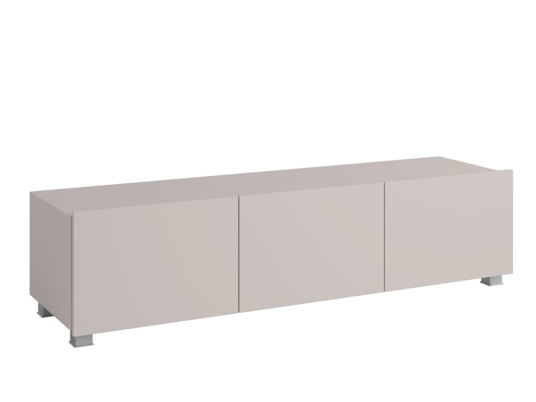 RTV-SCHRANK Bird Kaschmir, dreitüriger TV-Tisch - Kaschmir/Silberfarben, Holzwerkstoff (150/37/43cm) - Bettso