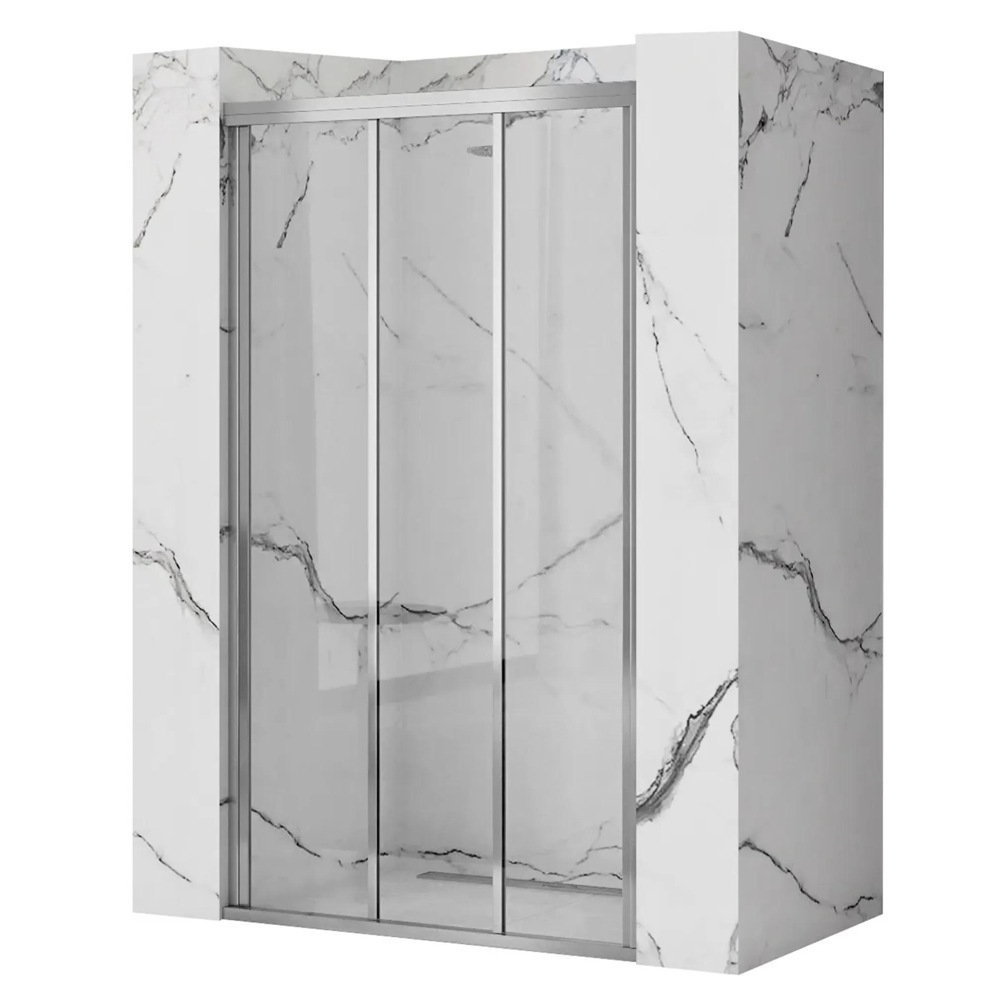 DUSCHTÜR Rea Alex 100 - Chromfarben, Glas (101.5/190cm) - REA