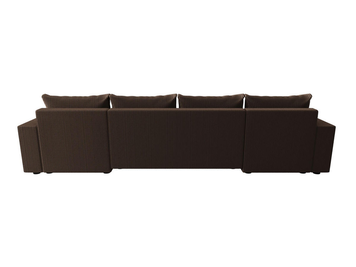 WOHNLANDSCHAFT HEWLET U BIS Zoom 5 mit Schlaffunktion - Braun, Textil (305/90/140cm) - Bedante