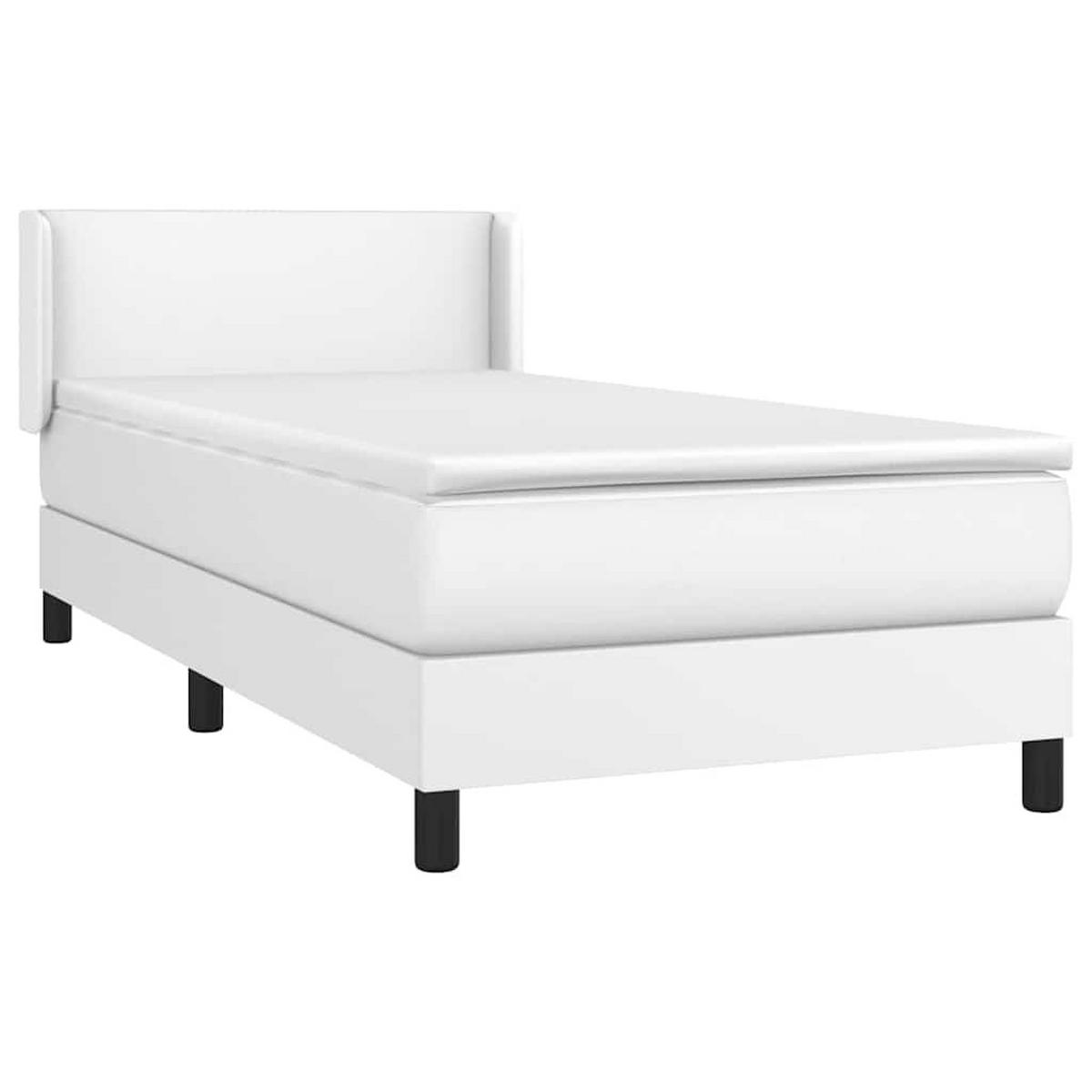BOXSPRINGBETT 100/200 Cm Weiss Kunstleder - Weiß, Leder (103/203cm) - vidaXL